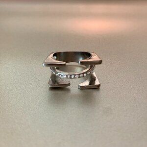 Silver Ring with Rhinestones